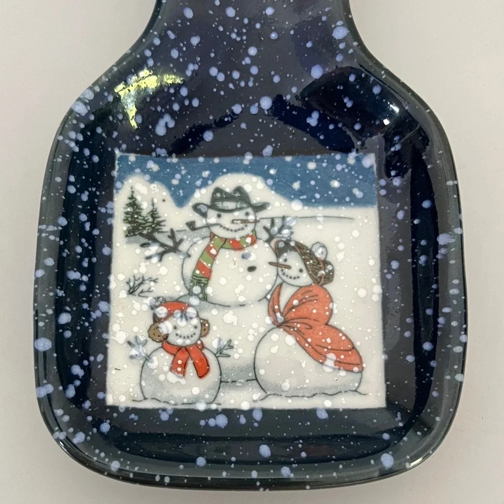Enesco Japan Snowman Spoon Rest Christmas Kitchen Decor‎ Holiday